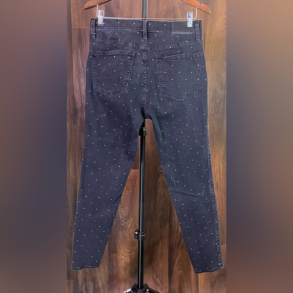Madewell Black Metallic Polka Dot Skinny Jeans - Picture 2 of 10